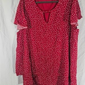 BloomChic Red and White Polka Dot Blouse